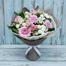 Букет цветов из:  Герберы, Альстромерии и Хризантемы в Перхушково
