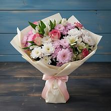 Букет цветов из:  Хризантемы, Альстромерии и Розы #REPLACE_PRED# Перхушково