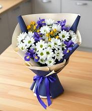 Букет цветов из:  Розы, Ирисы и Хризантемы #REPLACE_PRED# Перхушково