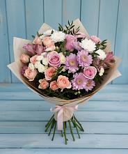 Букет цветов из:  Хризантемы, Розы и Альстромерии #REPLACE_PRED# Перхушково