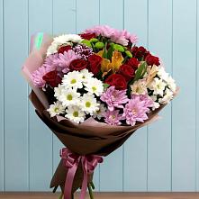 Букет цветов из:  Розы, Хризантемы и Альстромерии в Перхушково