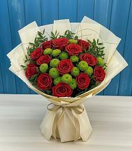 Букет цветов из:  Розы и Хризантемы в Перхушково