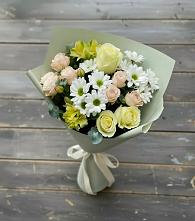 Букет цветов из:  Альстромерии, Розы и Хризантемы в Перхушково