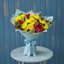Букет цветов из:  Альстромерии и Хризантемы в Перхушково