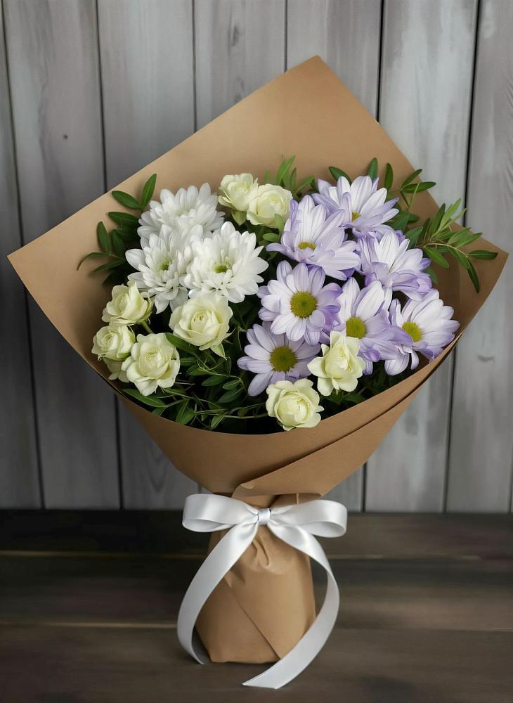 Букет цветов из: Хризантемы и Розы в Перхушково