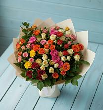 Букет Микс из разноцветных кустовых роз #REPLACE_PRED# Перхушково